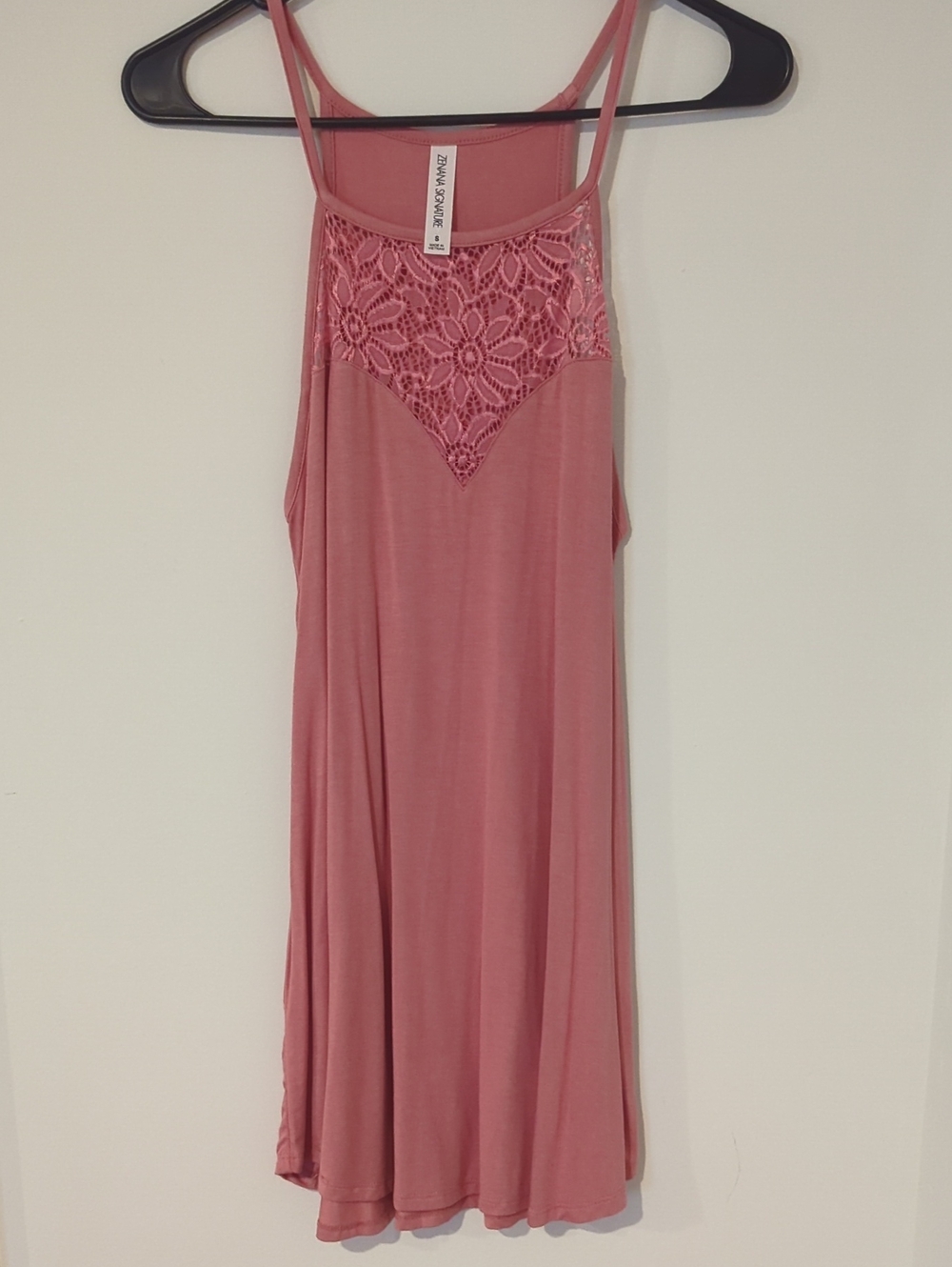 Rose Pink Spaghetti-Strap Tunic Zenana